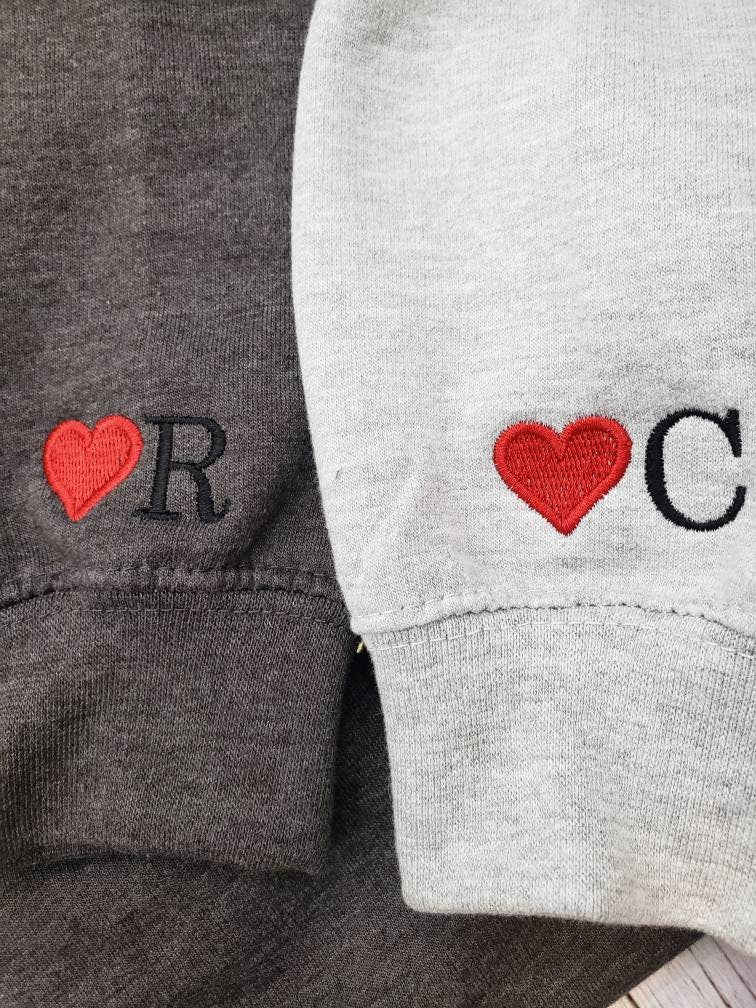 Custom Embroidered Roman Numeral Hoodie • Couples Gift • Personalized Date and Initial Hoodie • Engagements, Anniversaries, Valentines Gift
