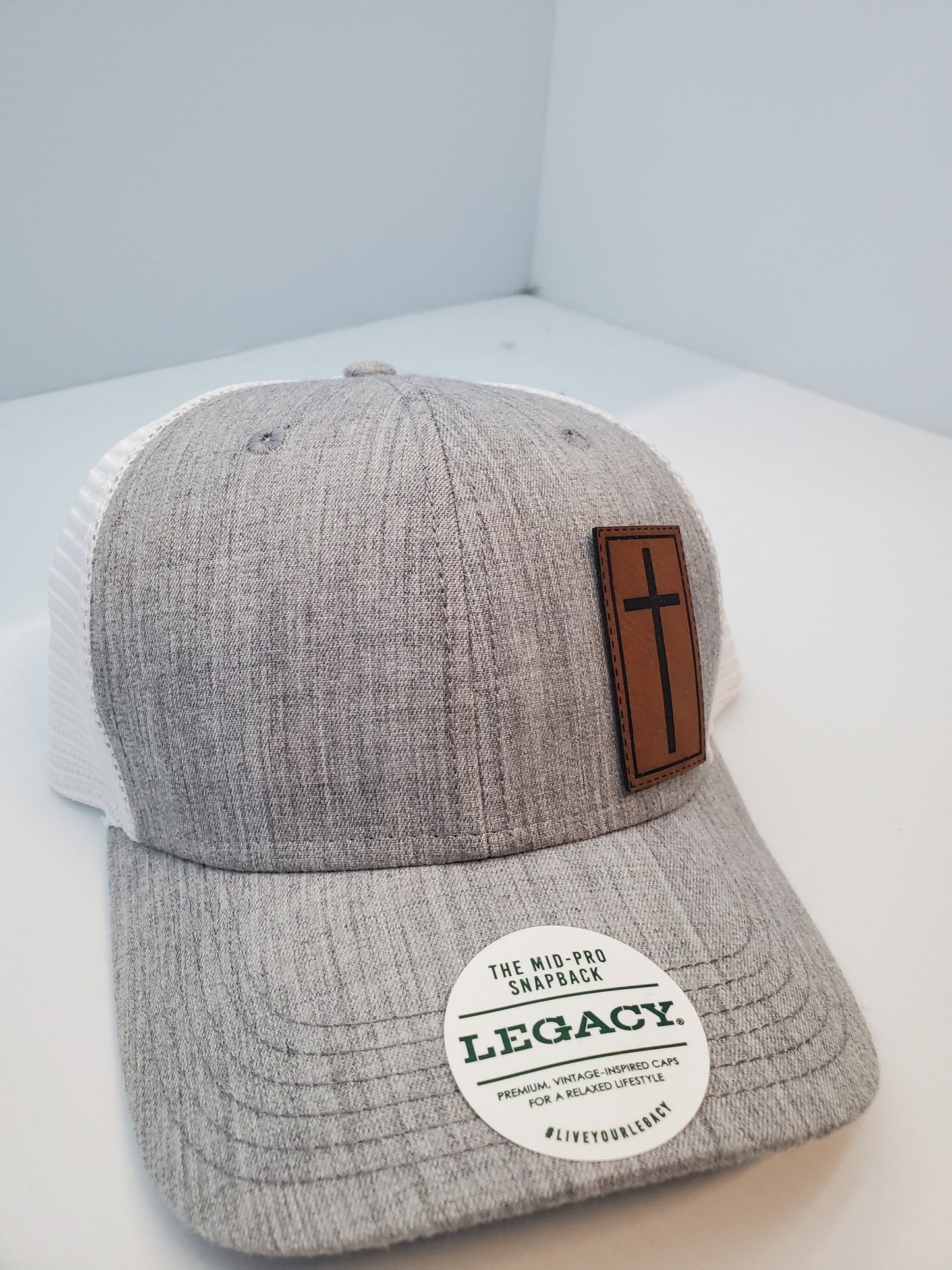 Leather Cross Patch Snapback Hat, Cross Patch, Leather Patch Hat, Custom Hat, Religious hat, Wwjd, God is Good,Custom Hat, religious apparel
