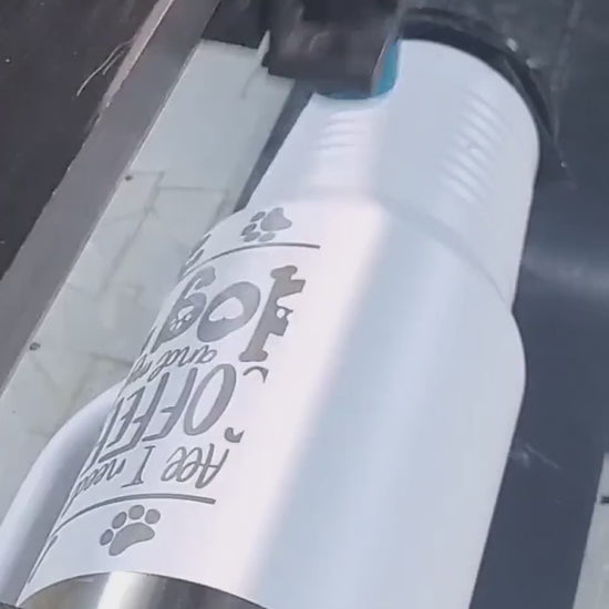 40 oz Handle tumbler, All I Need Is Coffee and my Dog, dog mom, 40 oz Cup, Laser Engraved custom, Valentines gift, mother day gift, coffee