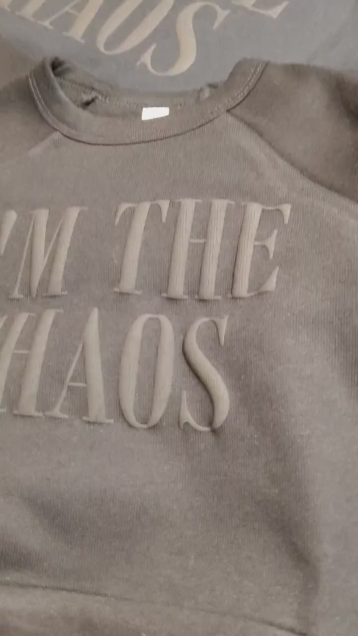 Caffeine and Chaos Sweatshirt| Puff Vinyl | Mommy and Me Shirt|Mama and mini|Caffeinated|New Mom|Baby Shower Gift|Chaos coordinator|Black