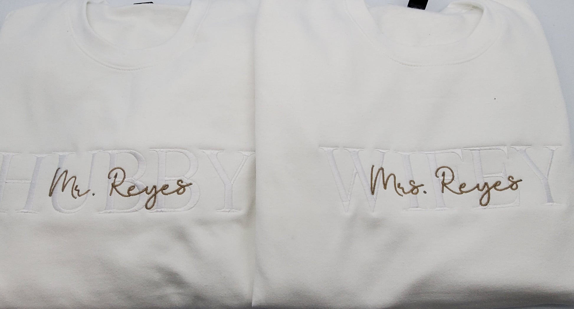 Personalized Embroidered Wife Sweatshirt, Custom last name Sweatshirt, Bridal Sweatshirt, Engagement Sweatshirt, Bride, Wifey, future Bride