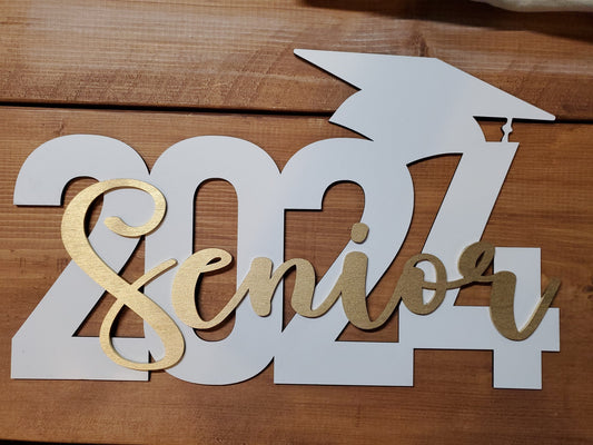 Personalized Name, 2024 or 2025 Graduation Cap Wood Sign, Grad Party Backdrop Decor, High School or College Grads, Senior Pictures, 2024