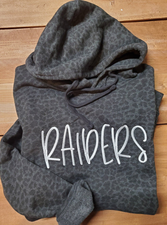 Leopard School Mascot Hoodie, Leopard Print Sweatshirt, Mama Hoodie, School Mascot, J. America, Embroidered Sweatshirt, Football Y’All