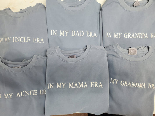 Mom Era Shirt, Era Sweatshirt, In My Era Shirt, Nana shirt, Girl Mom, Boy Mom, Auntie Shirt, Trending Mom Shirt, Mothers Day Gift, Comfort Colors, Birth Announcement, New Mom Gift,Baby Shower Gift, New Dad Gift, Best Seller, Etsy Pick, Trending Shirt