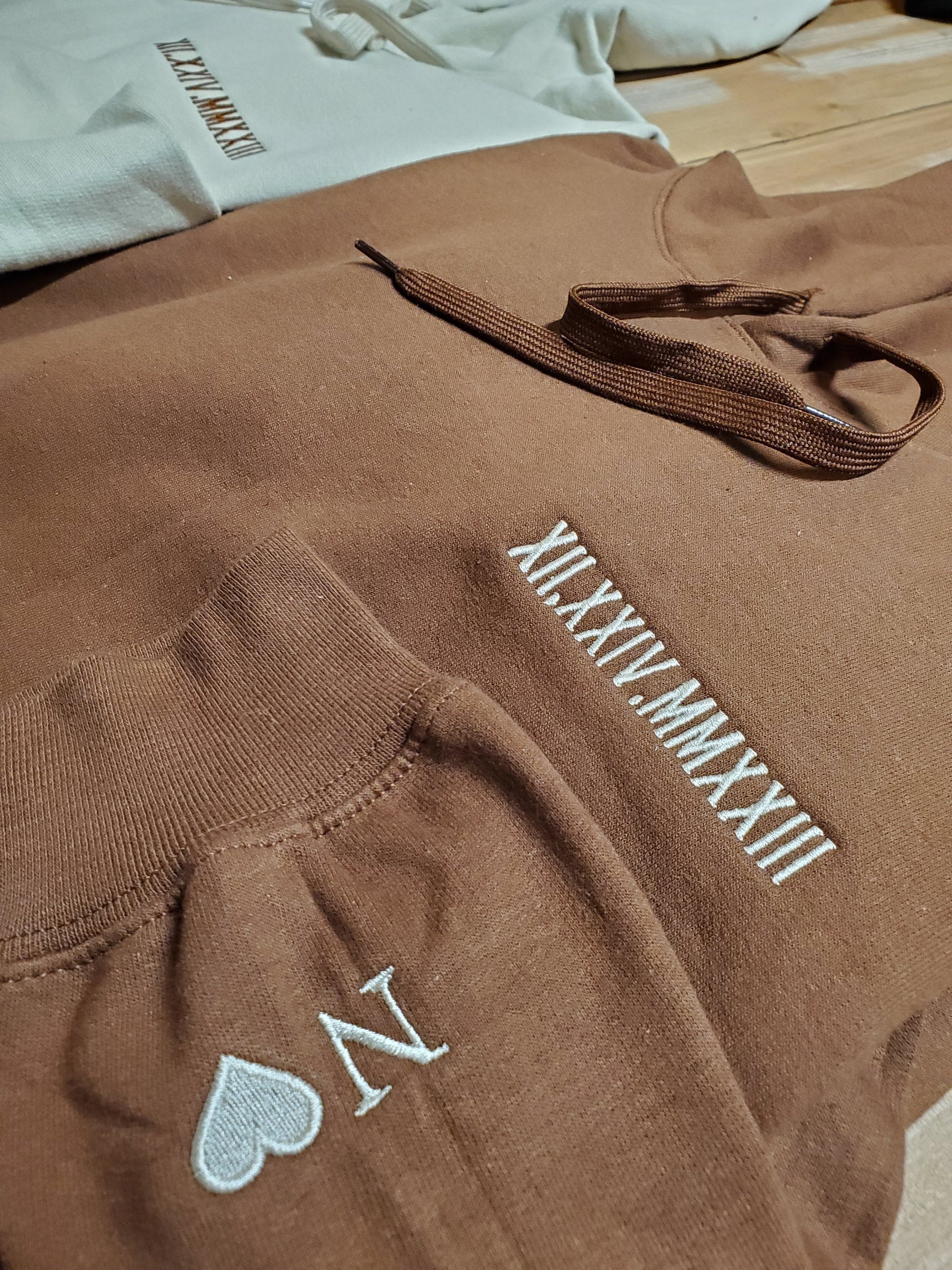 Roman Numeral Sweatshirt,Anniversary Shirt, Couples Gift, Boyfriend gift, Wedding Gift, Contrasting Colors,Roman Numeral Hoodie, Sleeve Initial, Mama, Dad shirt,Christmas Gift, Valentines Gift, Girlfriend Gift,Trending Shirt, Best Seller