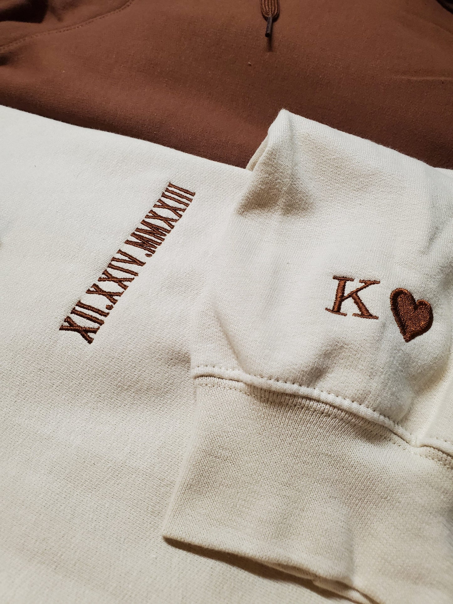 Roman Numeral Sweatshirt,Anniversary Shirt, Couples Gift, Boyfriend gift, Wedding Gift, Contrasting Colors,Roman Numeral Hoodie, Sleeve Initial, Mama, Dad shirt,Christmas Gift, Valentines Gift, Girlfriend Gift,Trending Shirt, Best Seller