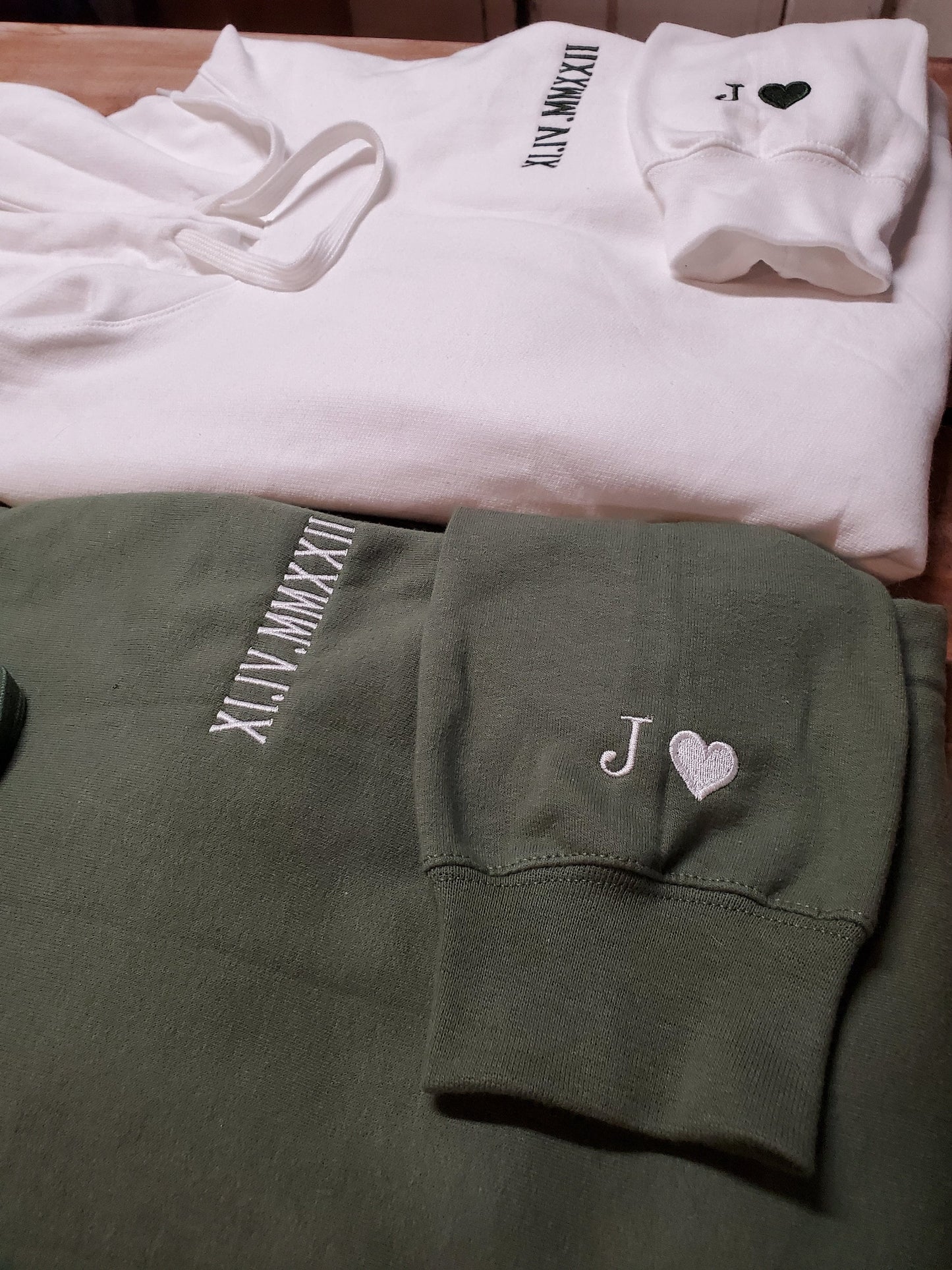 Roman Numeral Sweatshirt,Anniversary Shirt, Couples Gift, Boyfriend gift, Wedding Gift, Contrasting Colors,Roman Numeral Hoodie, Sleeve Initial, Mama, Dad shirt,Christmas Gift, Valentines Gift, Girlfriend Gift,Trending Shirt, Best Seller