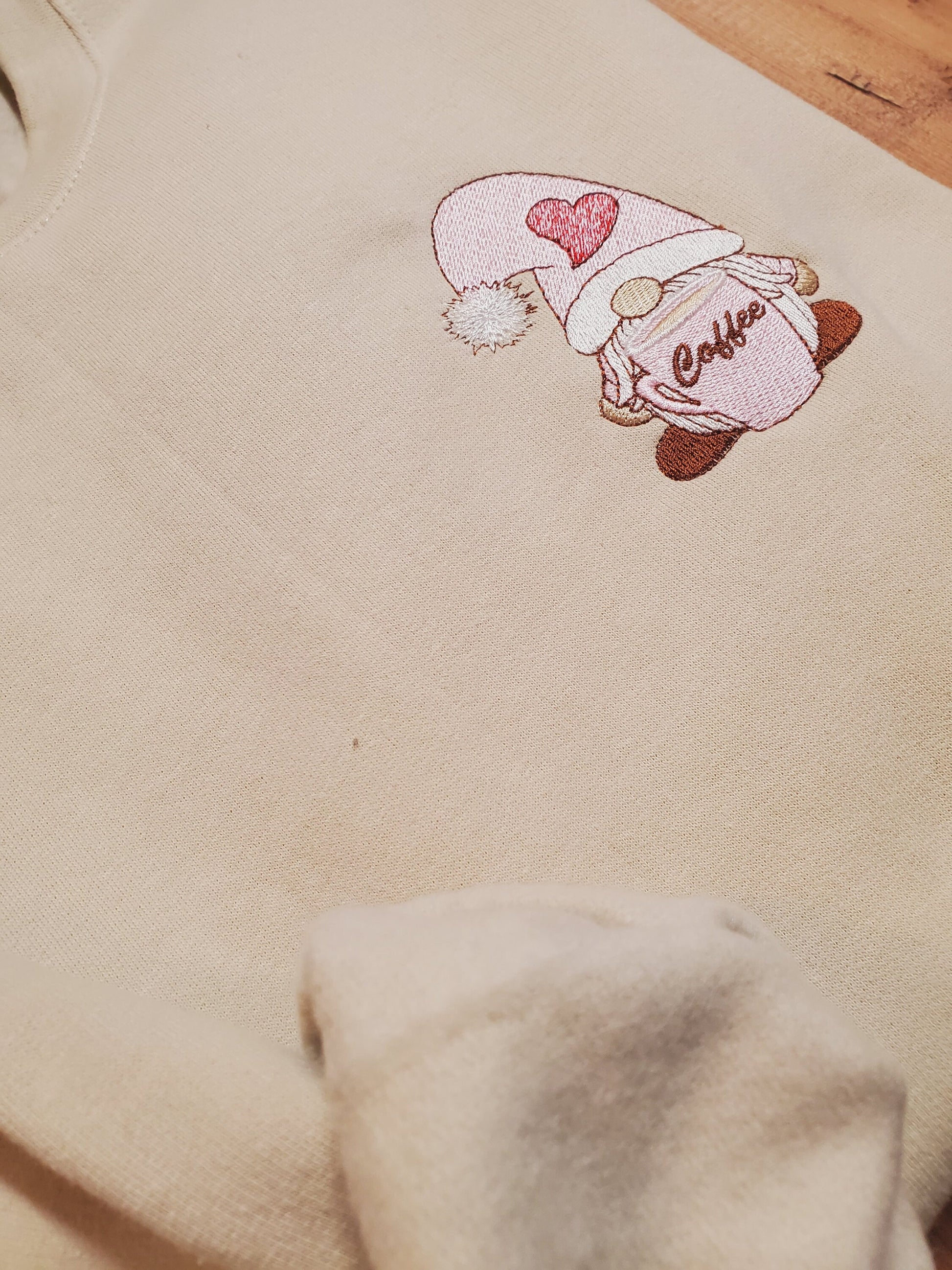Valentine Gnome Sweatshirt, Adorable Coffee Gnome, perfect valentine gift, Girlfriend Gift, Valentine Gift, Mom Gift, Gnome Sweatshirt